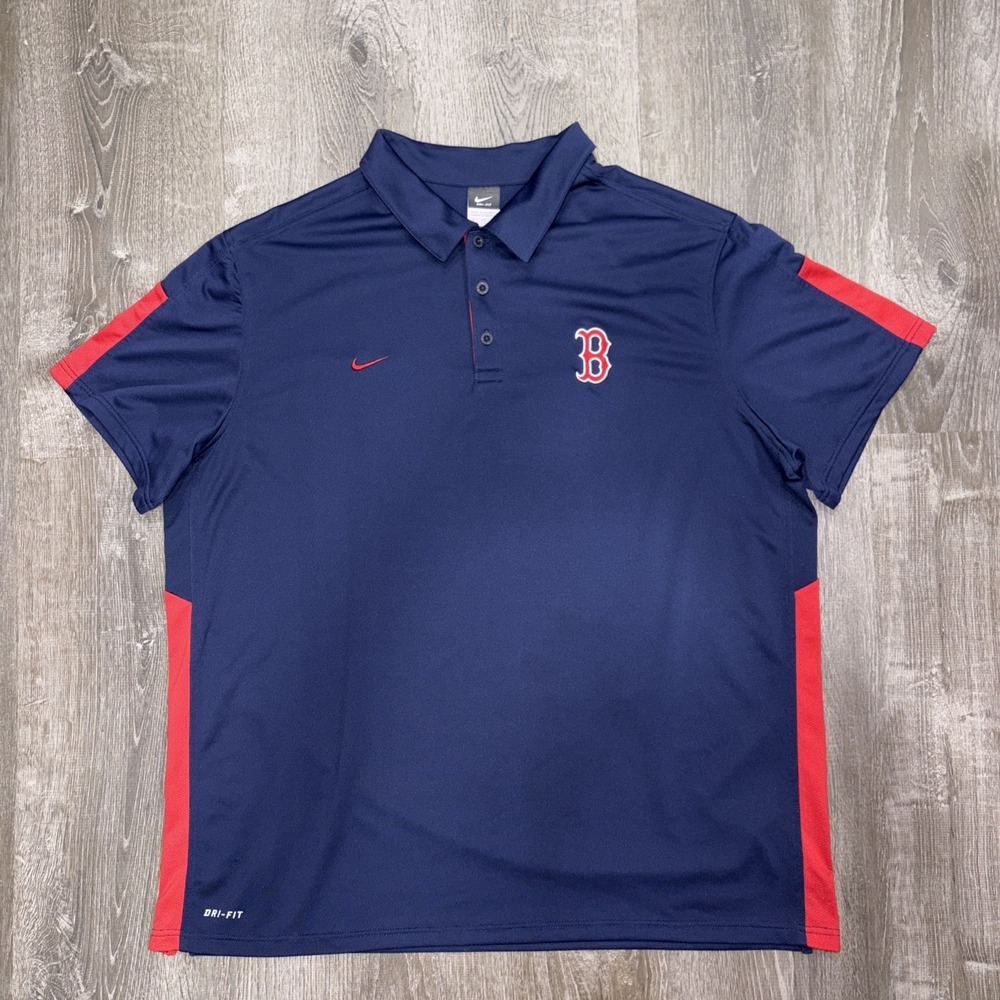 Nike Boston Red Sox Polo Dri Fit MLB Authentic Athletic Shirt Mens XXL Baseball